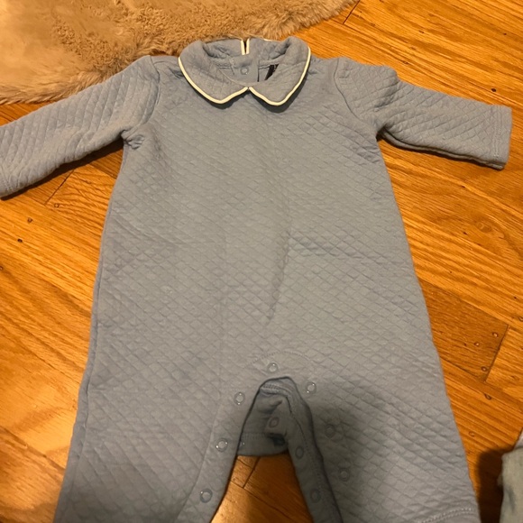 Janie and Jack Quilted Blue Footie - Picture 1 of 3